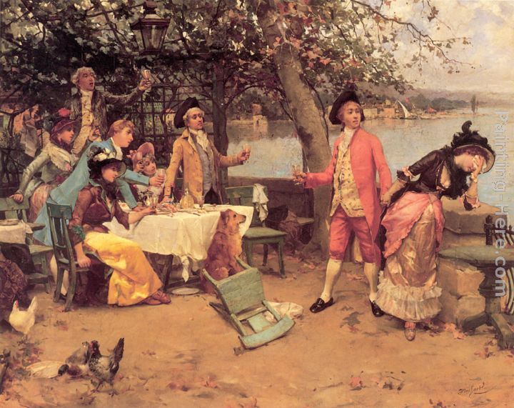 The Toast painting - Auguste Emile Pinchart The Toast art painting